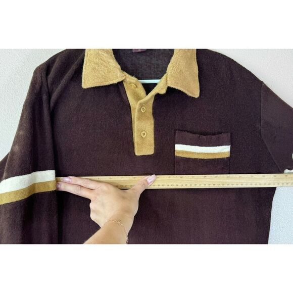 Vintage Wrangler Rapid Transit Terry Cloth Pullover Long Sleeve Men's XL - Picture 7 of 8